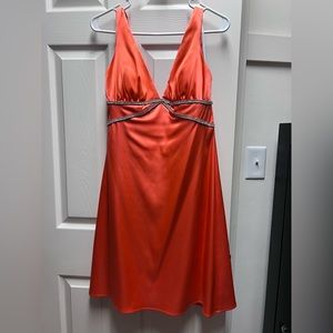 Orange Homecoming/Formal Short Silk Dress